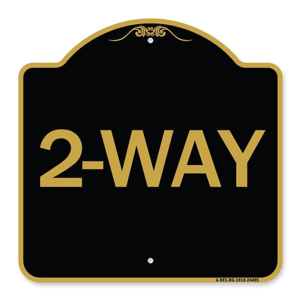 Signmission Designer Series Sign-2-Way, Black & Gold Aluminum Architectural Sign, 18" x 18", BG-1818-24495 A-DES-BG-1818-24495 - main